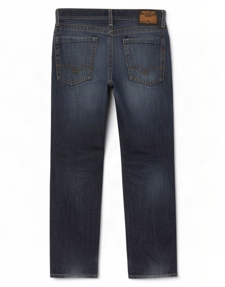 Replay Herren Straight Jeans W32 L30 Marineblau