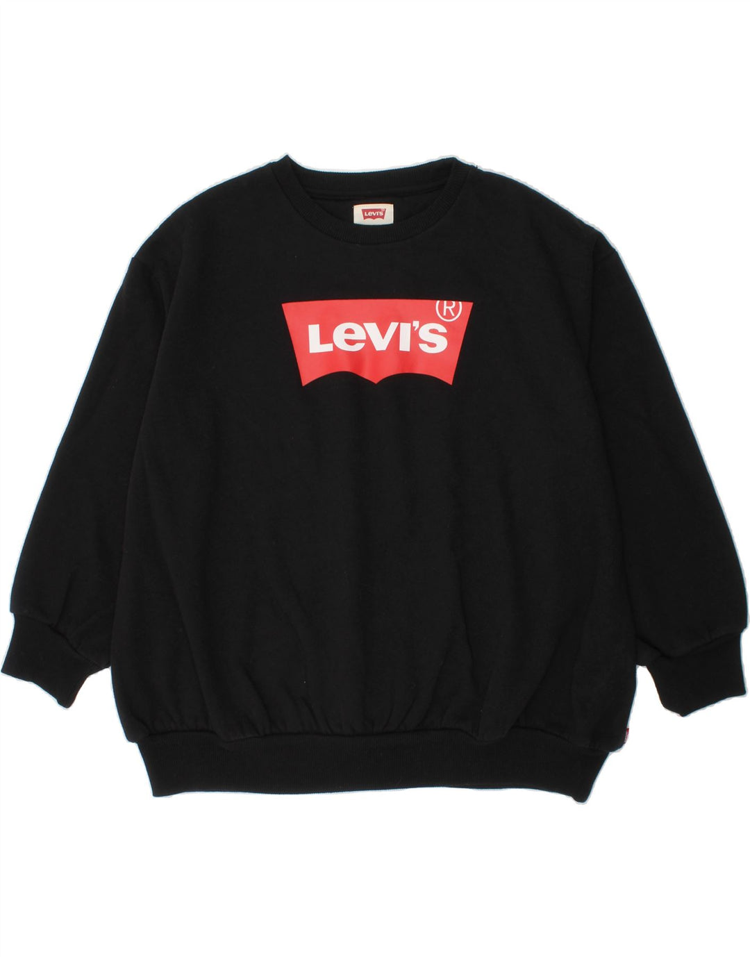LEVI'S Boys Graphic Sweatshirt Jumper 10-11 Years Medium  Black Cotton Vintage Levi's and Second-Hand Levi's from Messina Hembry 