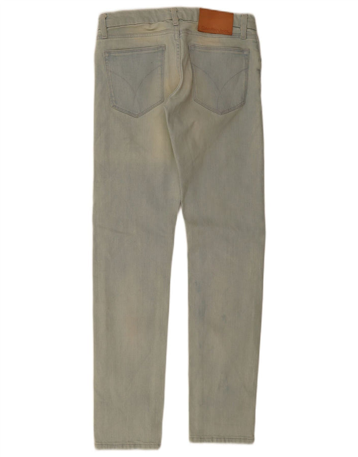 Calvin Klein Damen Slim Jeans W25 L32 Blaue Baumwolle