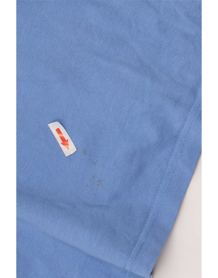 Crew Clothing Herren-Poloshirt aus mittelblauer, gestreifter Baumwolle