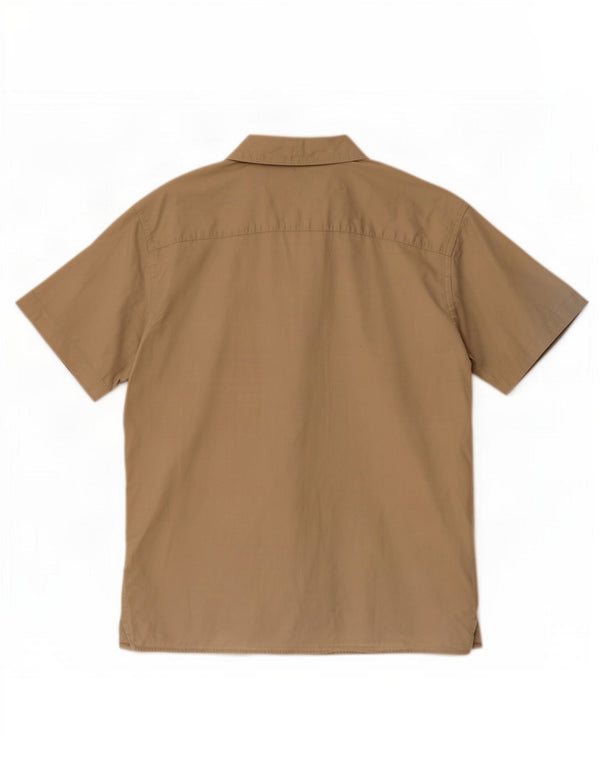 Jack & Jones Herren Kurzarm-Loose-Fit-Hemd XS Beige Baumwolle