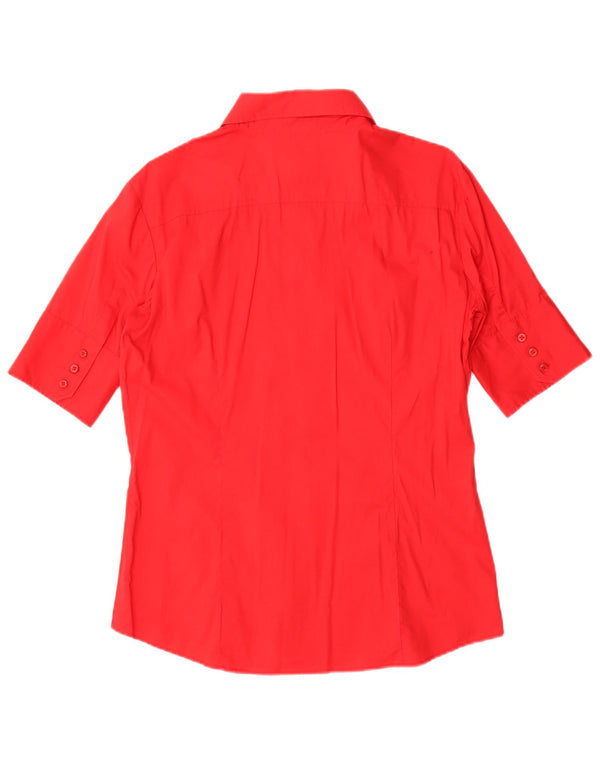 Benetton Damen Kurzarmhemd UK 16 Large Rot