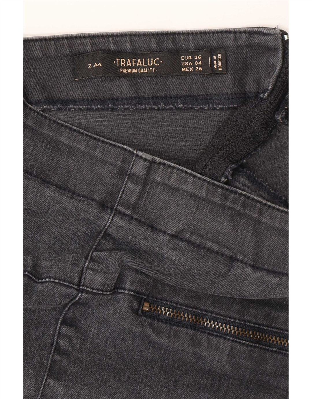 Zara Damen Mini-Jeansrock EU 36 XS W26 Grau