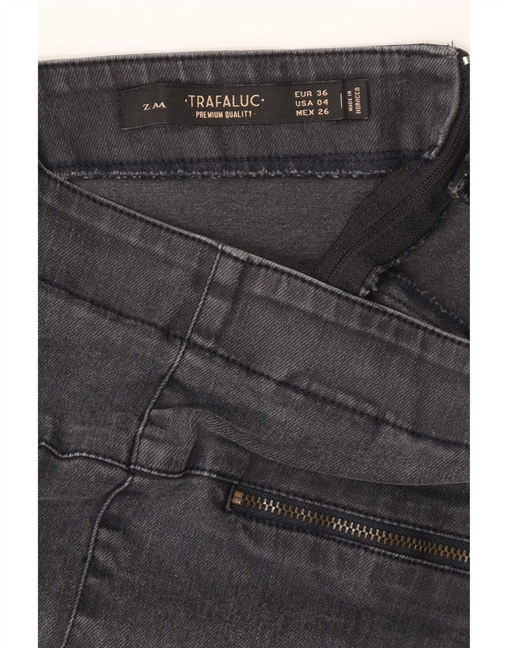Zara Damen Mini-Jeansrock EU 36 XS W26 Grau