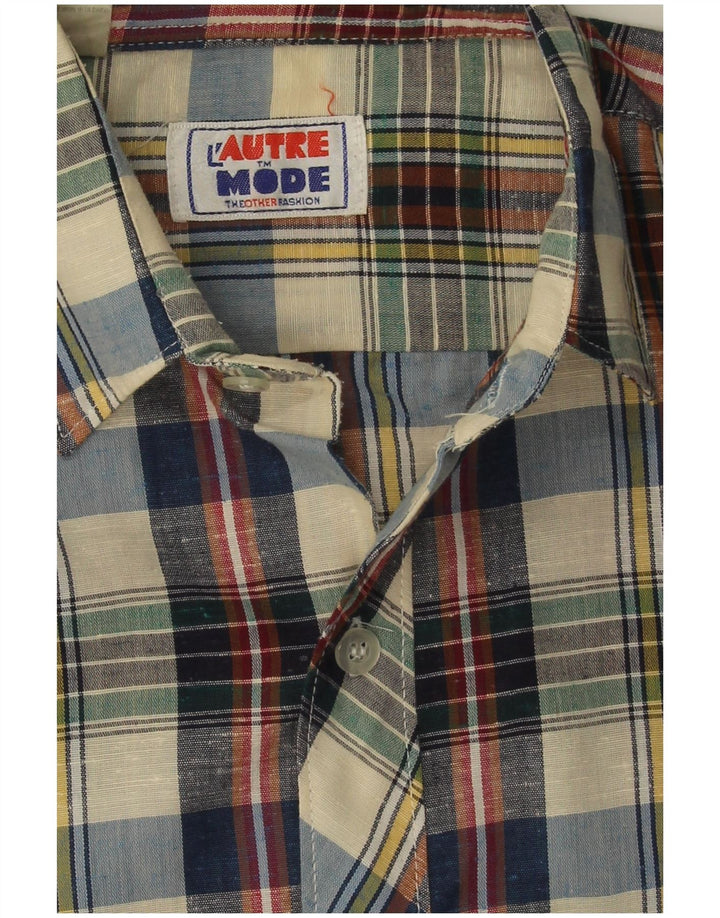 Vintage Herren Kurzarmhemd Medium Mehrfarbig kariert