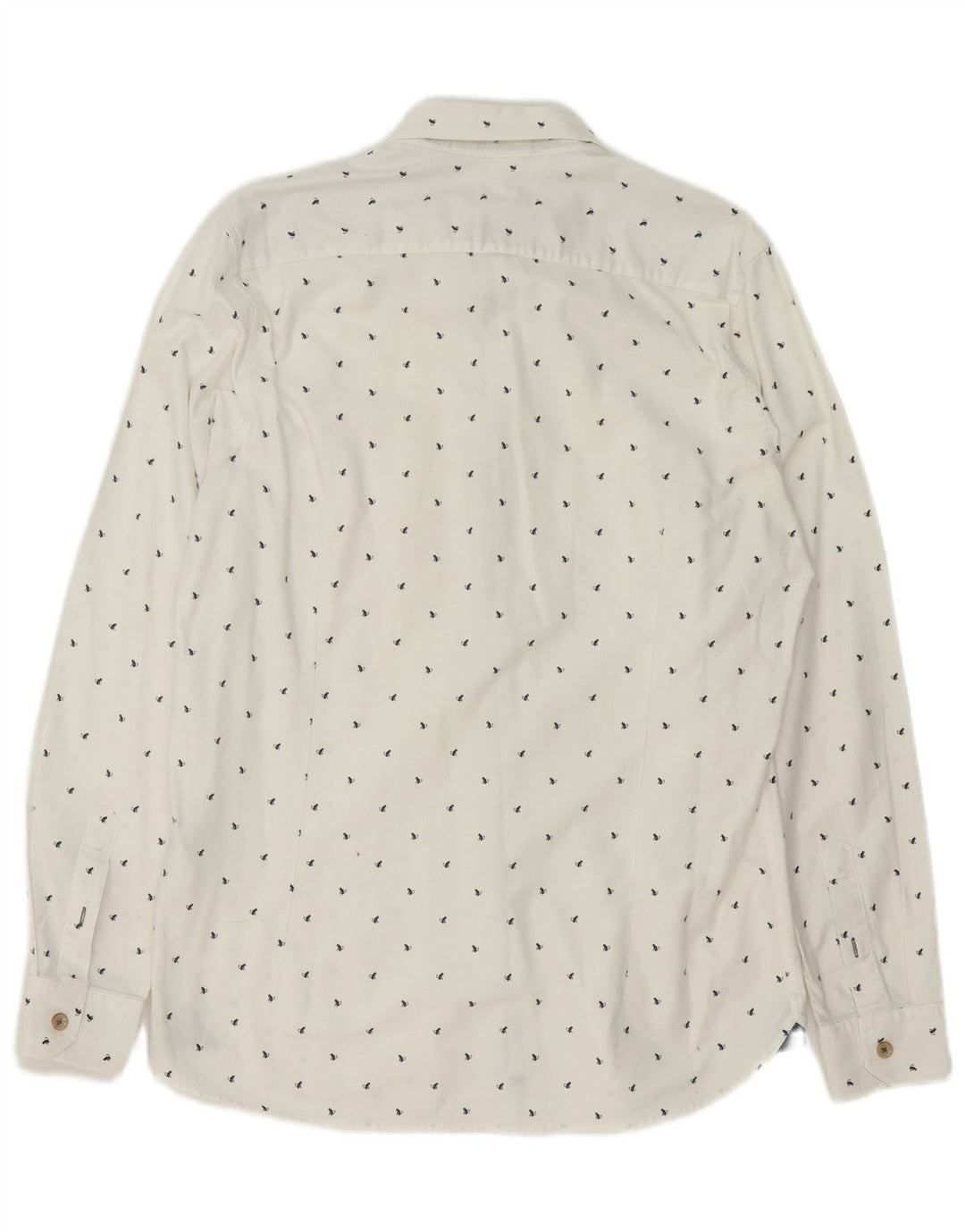 Ted Baker Herren-Hemd mit abstraktem Muster, Größe 4, groß, weiße Baumwolle