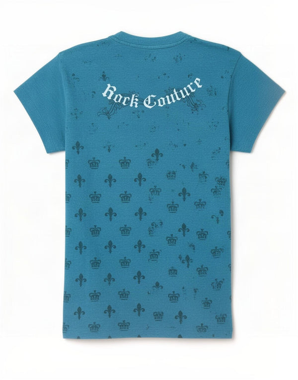 Hard Rock Cafe Damen Munich Graphic T-Shirt Top UK 10 Small Blau Baumwolle