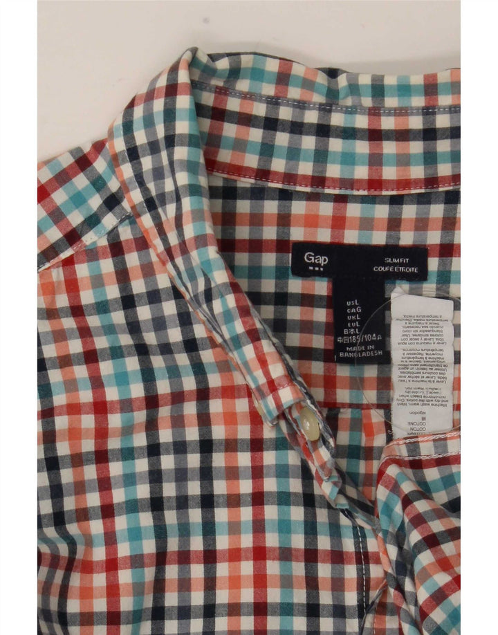 Gap Slim-Fit-Hemd für Herren, groß, mehrfarbig, Gingham-Baumwolle