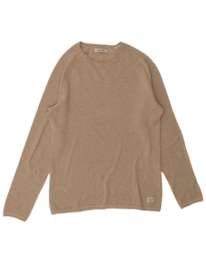 Jack & Jones Herren-Pullover mit U-Boot-Ausschnitt, Größe S, Beige