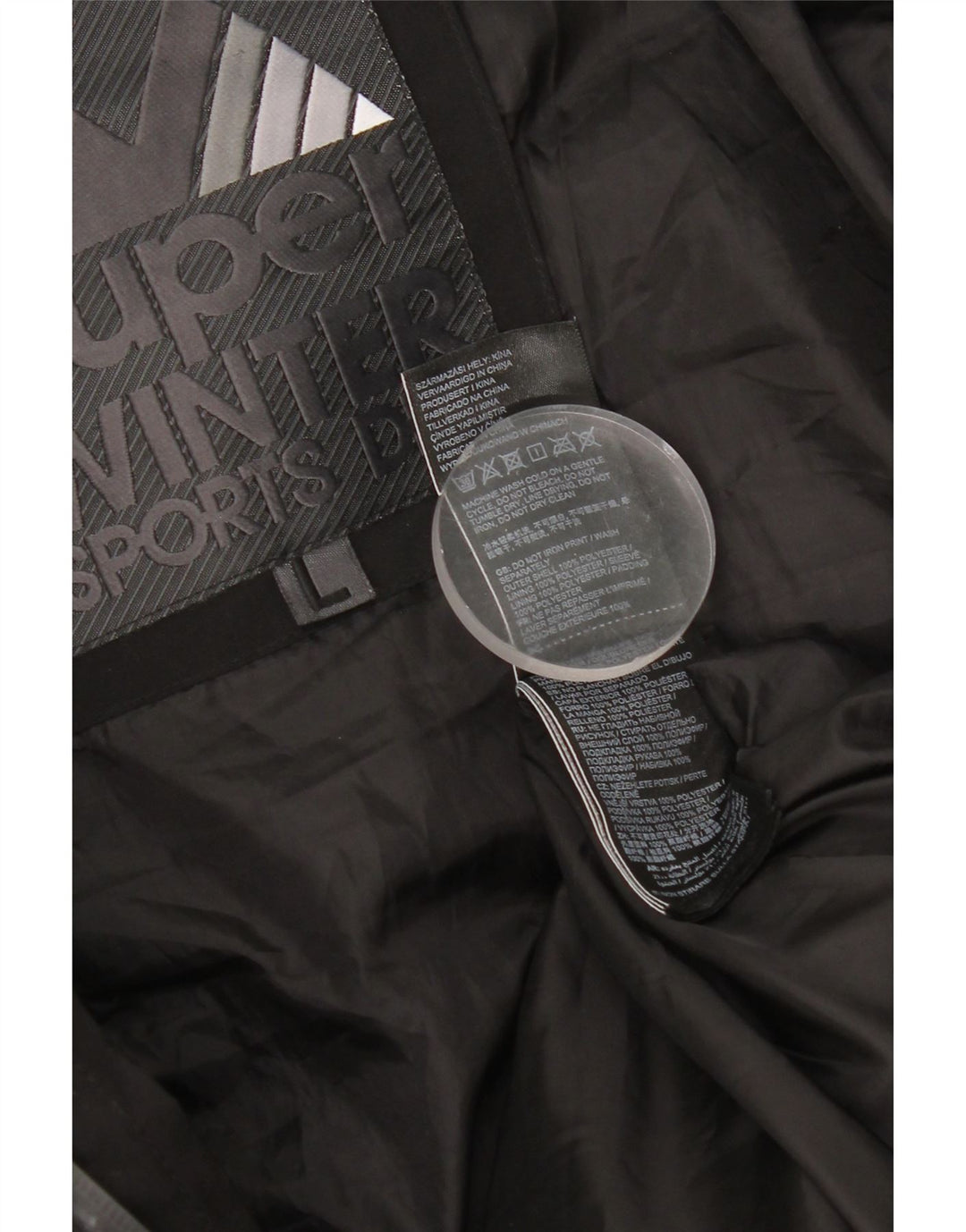 Superdry Herren-Jacke mit Kapuze, gepolstert, UK 40, Größe L, Schwarz, Polyester