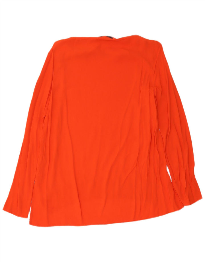 Zara Damen Bluse Top UK 14 Große rote Viskose