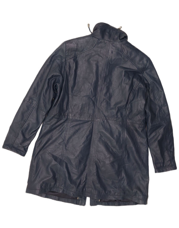 Jilani Herren-Ledermantel mit lockerer Passform, EU 44, XS, Marineblau