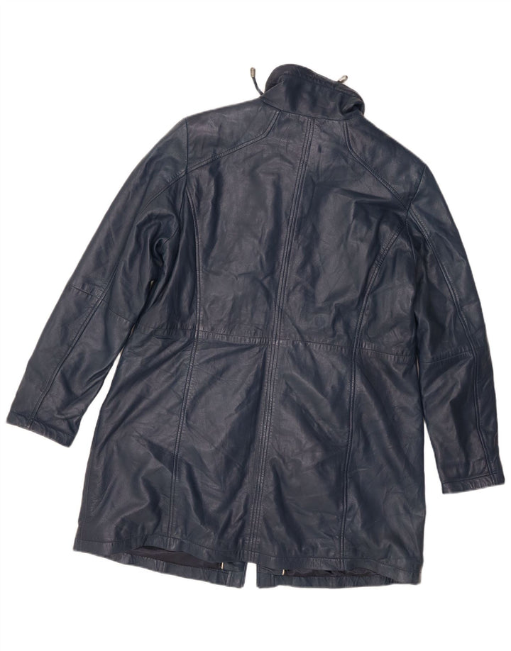 Jilani Herren-Ledermantel mit lockerer Passform, EU 44, XS, Marineblau