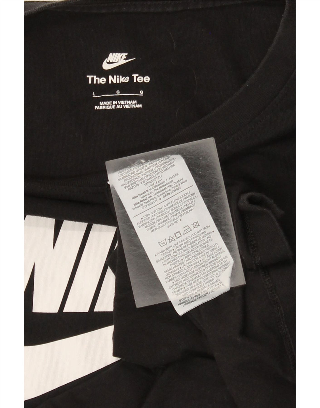 Nike Womens Graphic Top Langarm UK 16 Große schwarze Baumwolle