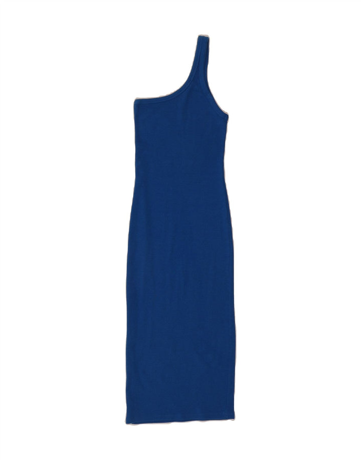 ZARA Womens Maxi One Shoulder Bodycon Dress UK 8 Small Blue Vintage Zara and Second-Hand Zara from Messina Hembry 