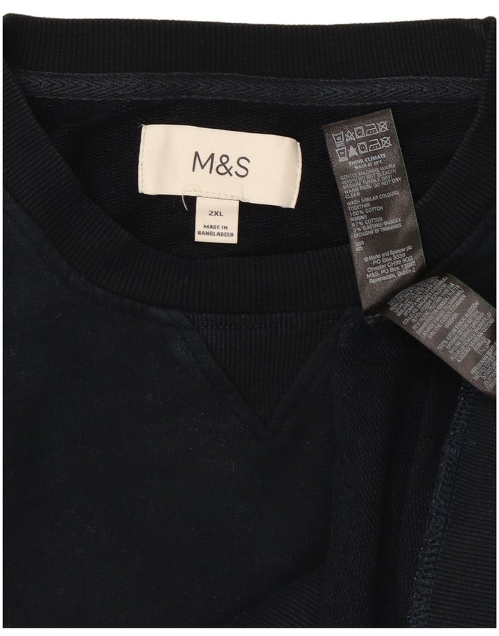 Marks & Spencer Herren Sweatshirt Pullover 2XL Marineblau Baumwolle