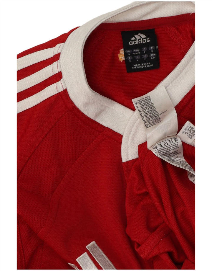 Adidas Herren Zürich Graphic T-Shirt Top Small Rot Colourblock Polyester