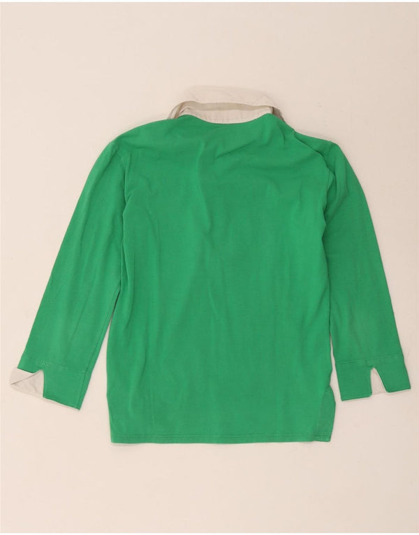 Fred Perry Damen-Poloshirt mit 3/4-Ärmeln, UK 14, Größe L, Grün, Farbblock