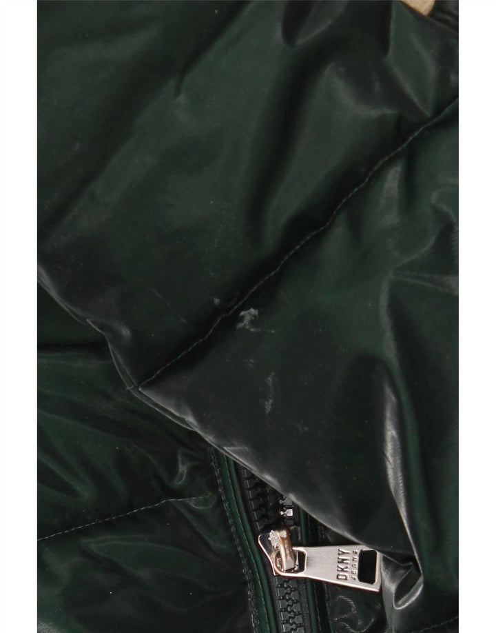 Dkny Damen-Kapuzen-Übergröße, wattierte Jacke, UK 10, Größe S, Grün, Polyester