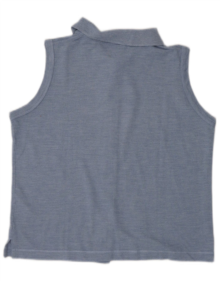 LOTTO Damen Crop ärmellose Hemdbluse UK 10 Small Blau Polyester