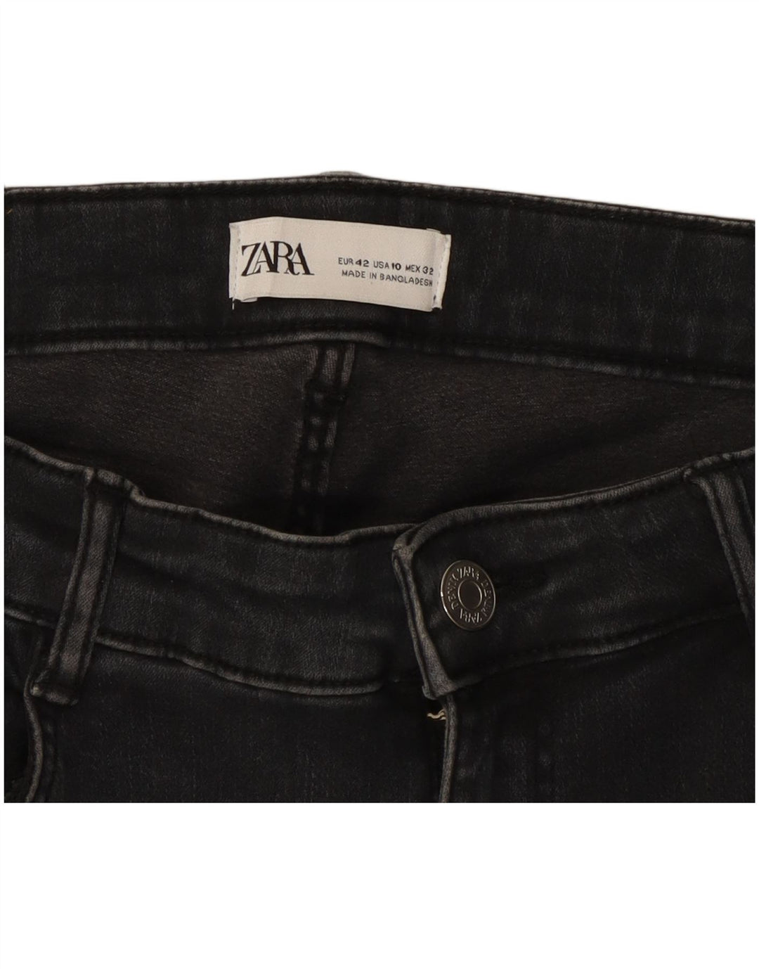 Zara Damen Slim Jeans EU 42 Large W32 L26 Schwarz