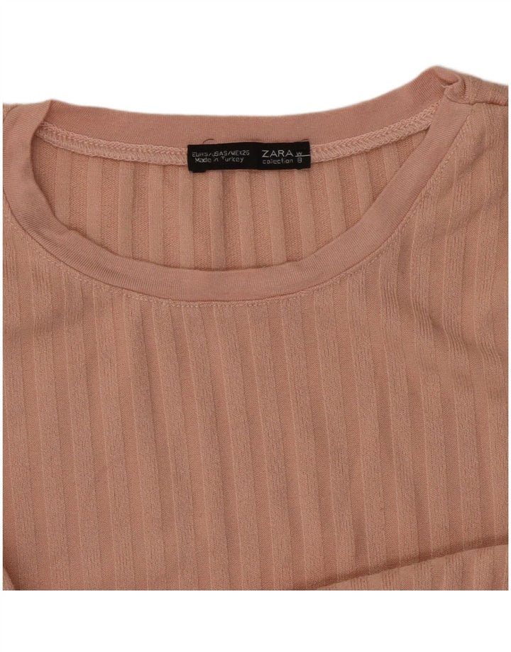 Zara Damen Top Langarm UK 8 Small Pink