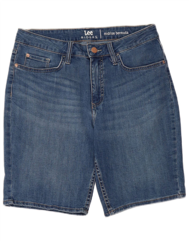 LEE Damen Riders Mid Rise Bermuda Denim Shorts US 10 Large W30 Blau