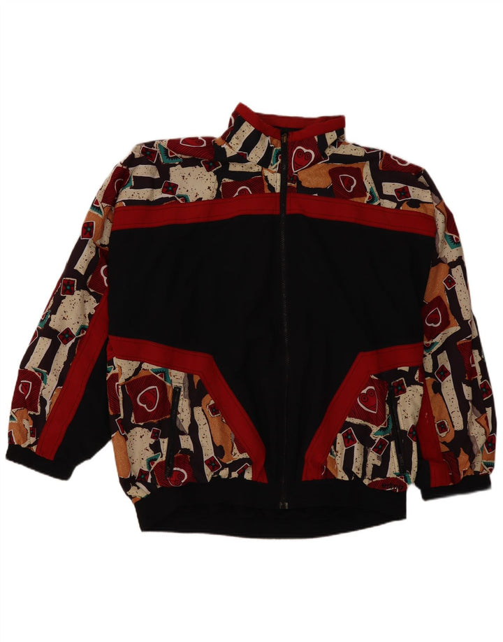 Erima Herren-Trainingsanzug-Oberteil, Jacke, 2XL, schwarzes geometrisches Polyester