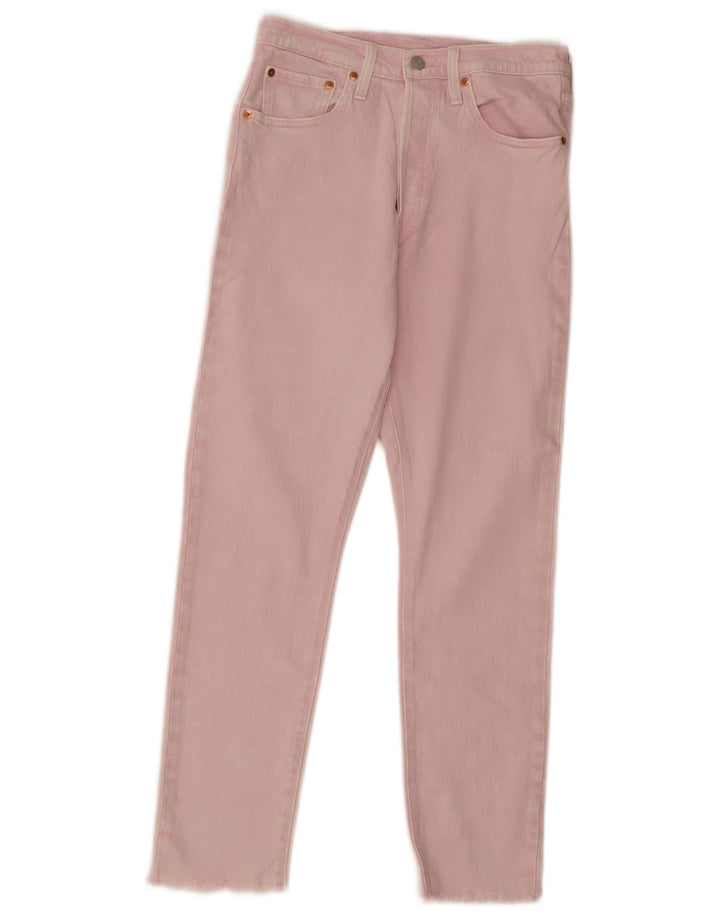 Levi's Damen 501 Straight Jeans W28 L28 Rosa Baumwolle