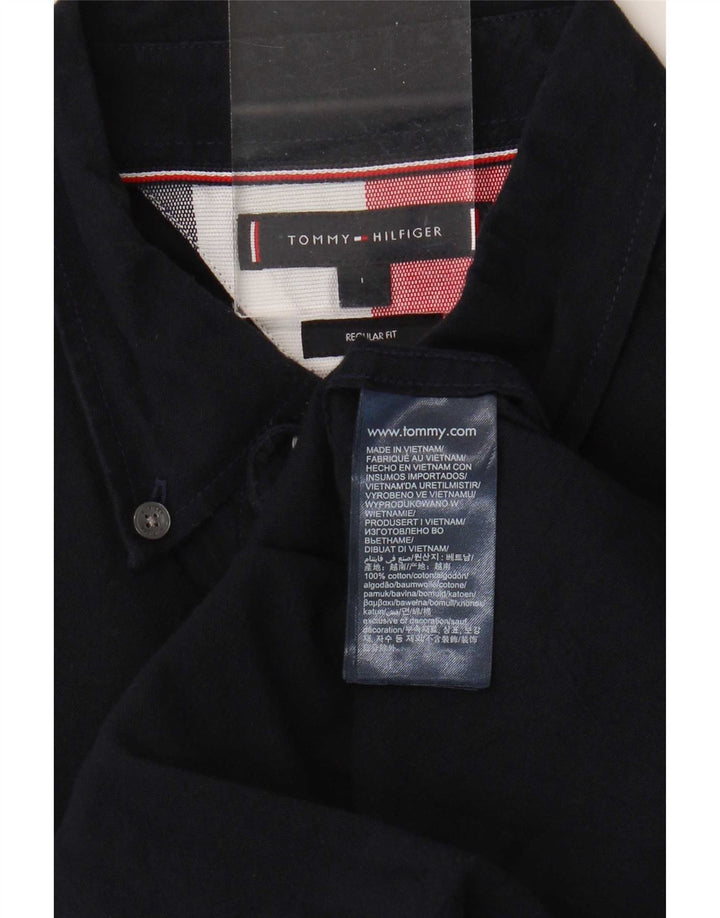 Tommy Hilfiger Herren-Hemd, reguläre Passform, groß, marineblau, Baumwolle
