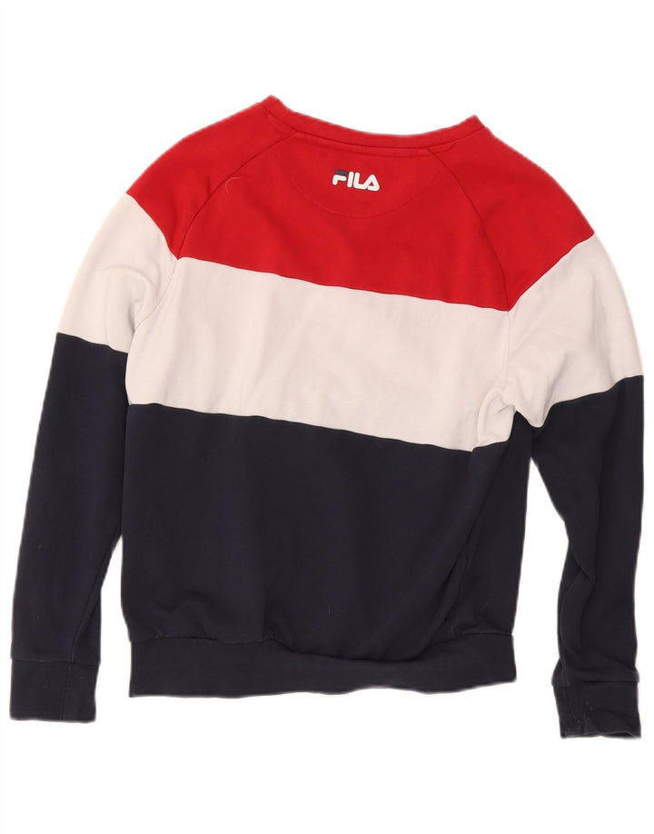 Fila Damen Übergroßer Sweatshirt-Pullover UK 6 XS Mehrfarbiger Farbblock