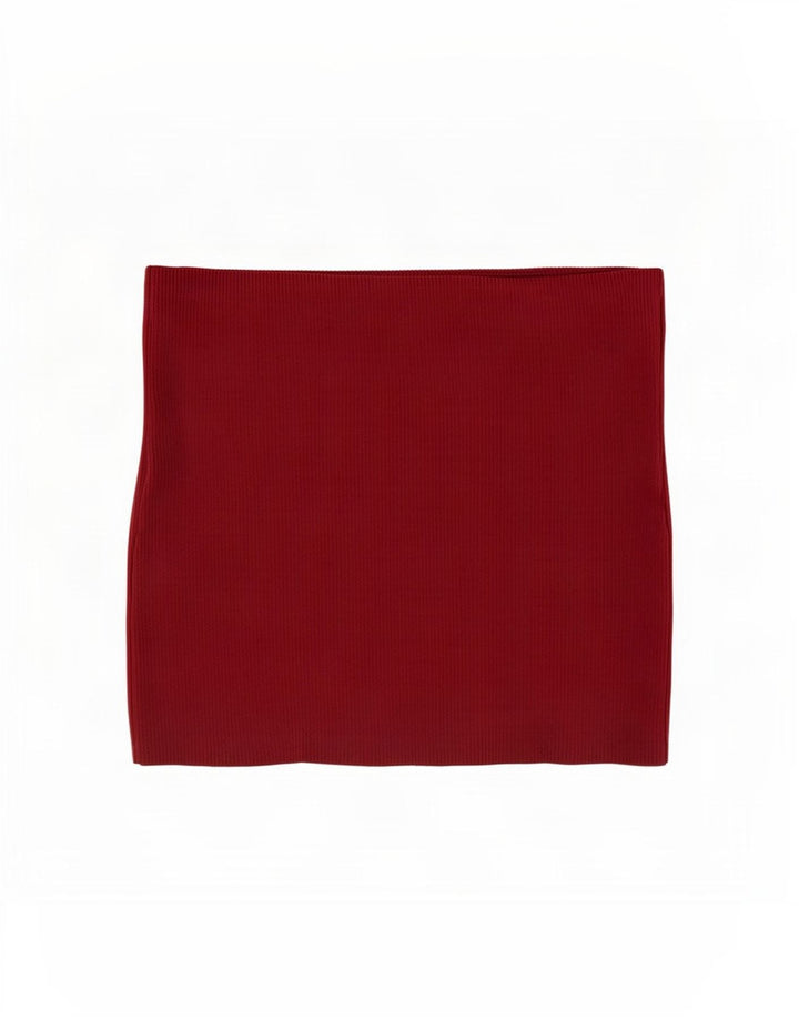 Zara Damen Minirock Small W26 Burgunder Nylon