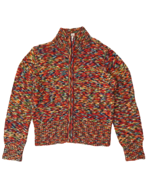 Rainbow Damen-Cardigan-Pullover UK 10/12 Medium Mehrfarbig gefleckt