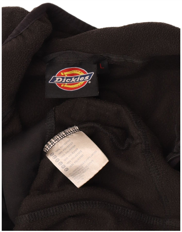 Dickies Herren-Fleecepullover mit Reißverschluss am Hals, groß, aus schwarzem Polyester