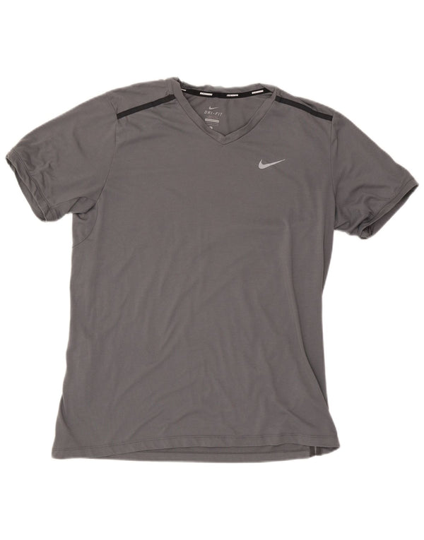 Nike Herren T-Shirt Top Large Grau Polyester
