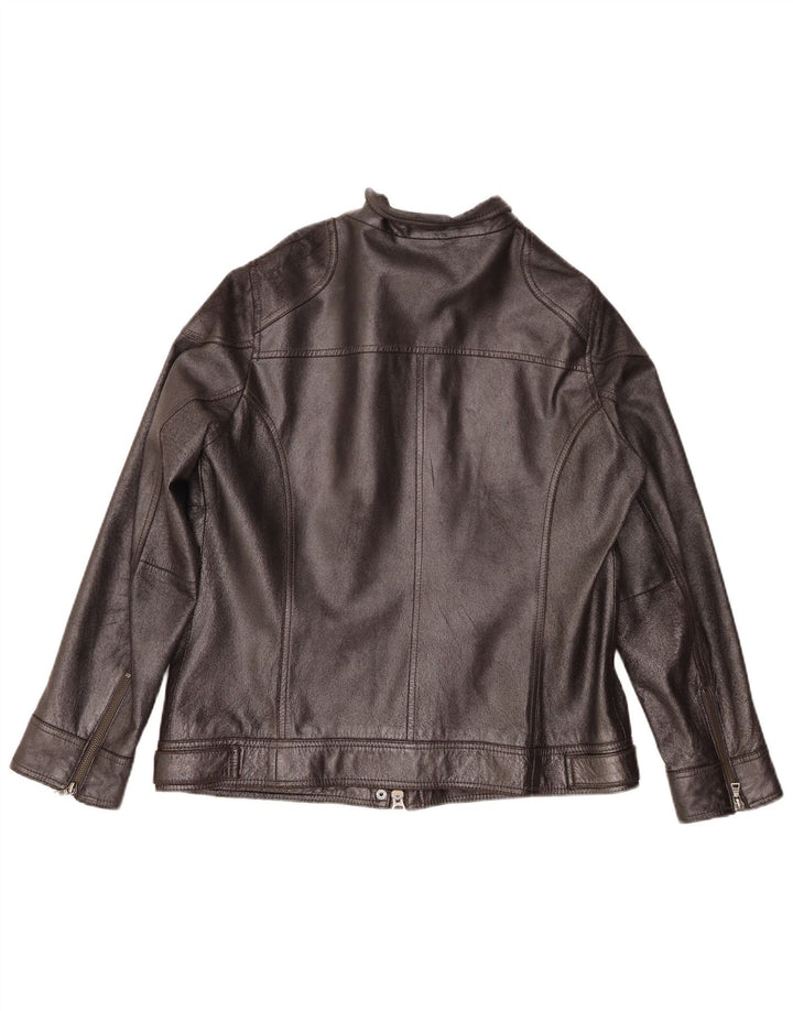Marc Aurel Damen Lederjacke UK 14 Mittelschwarzes Leder