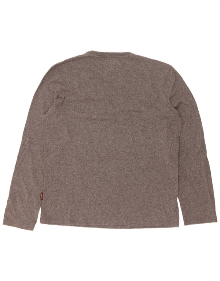 Sisley Herren Graphic Top Langarm XL Grau Baumwolle