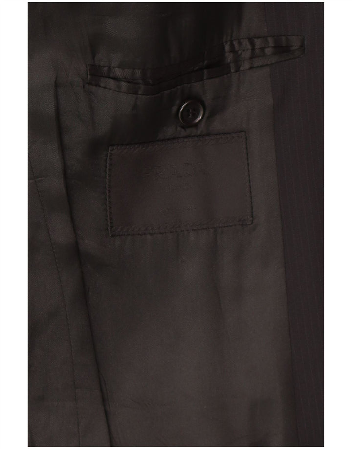 PRADA Herren 3-Knopf-2-teiliger Anzug IT 52 XL W34 L30 Schwarz Klassisch