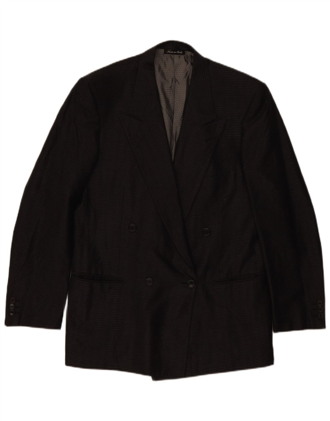 Pal Zileri Zweireihiger Herren-Blazer IT 48 Mittelschwarz karierte Seide
