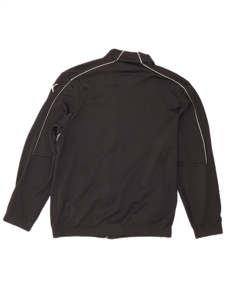 Puma Jungen Grafik-Trainingsanzug-Top-Jacke, 13–14 Jahre, schwarzes Polyester