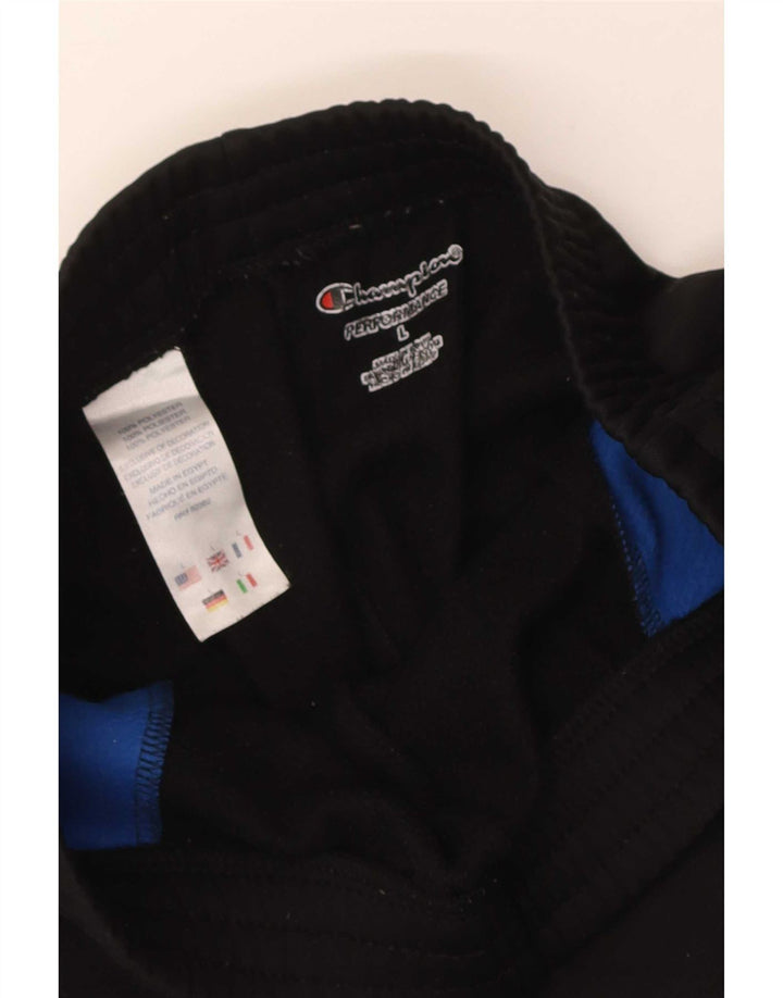 Champion Herren-Trainingshose, Jogginghose, groß, schwarzes Farbblock-Polyester