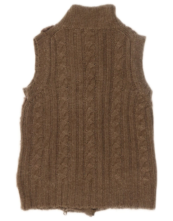Massimo Dutti Damen-Cardigan-Pullover UK 12 Medium Khaki Colourblock