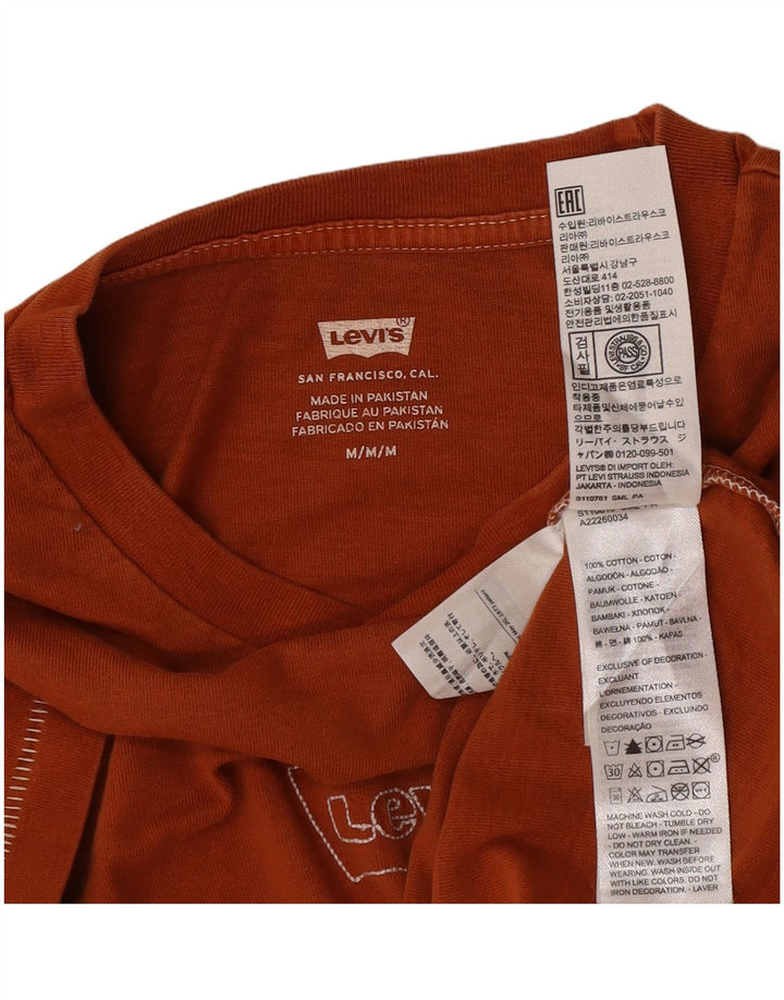 Levi's Damen T-Shirt Top UK 14 Medium Orange Baumwolle