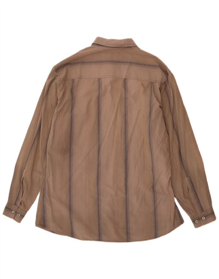 Marlboro Classics Herrenhemd 2XL braun gestreift aus Baumwolle