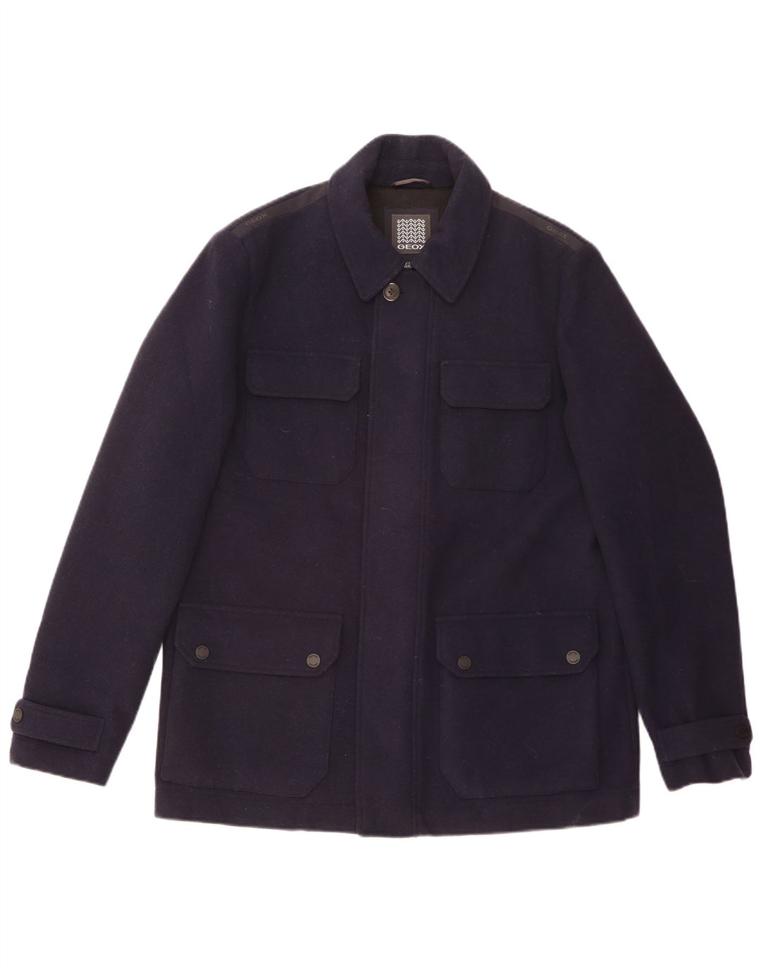 GEOX Herren Respira Utility Jacke UK 42 XL Marineblaue Wolle