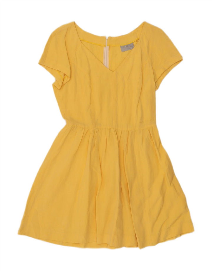 Roccobarocco Damen A-Linien-Kleid UK 10 Small Gelb