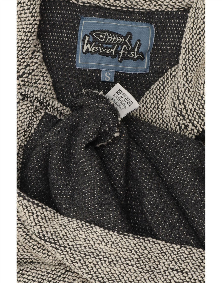 Weird Fish Herren-Sweatshirt mit Reißverschluss am Hals, Größe S, Grau, Baumwolle