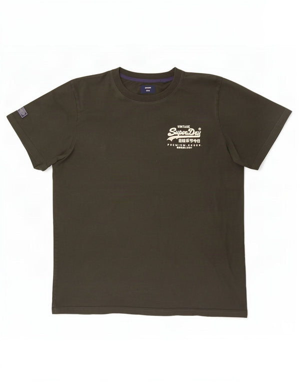 Superdry Herren Grafik-T-Shirt-Oberteil 3XL aus grüner Baumwolle
