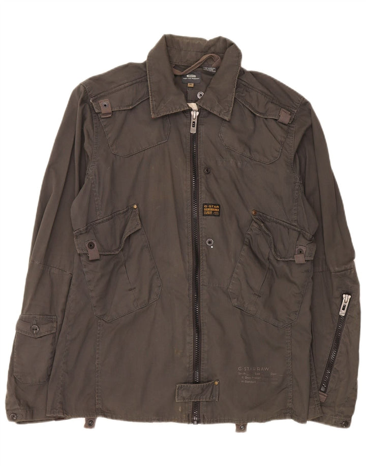 G-Star Herren Utility Jacke UK 42 XL Khaki Baumwolle
