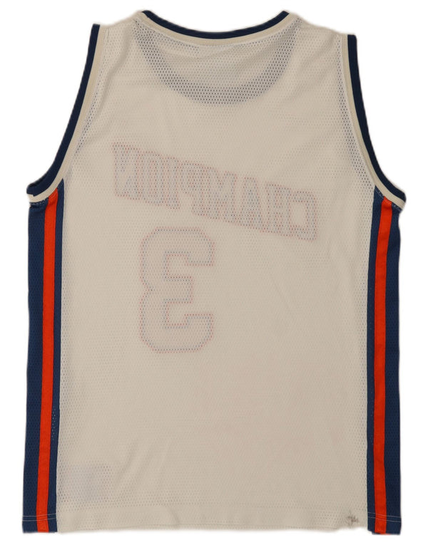 Champion Herren-Weste mit Grafik, Größe S, Weiß, Farbblock-Polyester